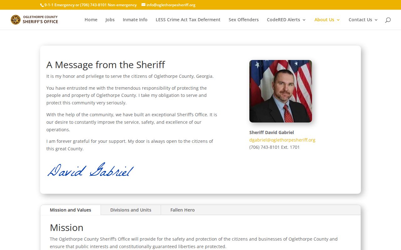 Oglethorpe County warrant records sheriff public divisions